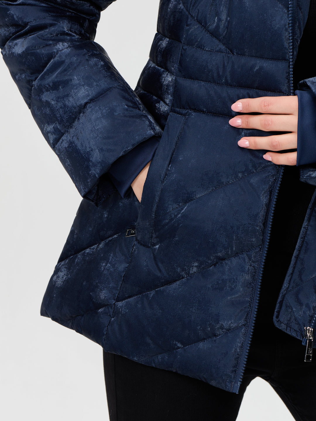 Velvet Shimmer Coat Navy