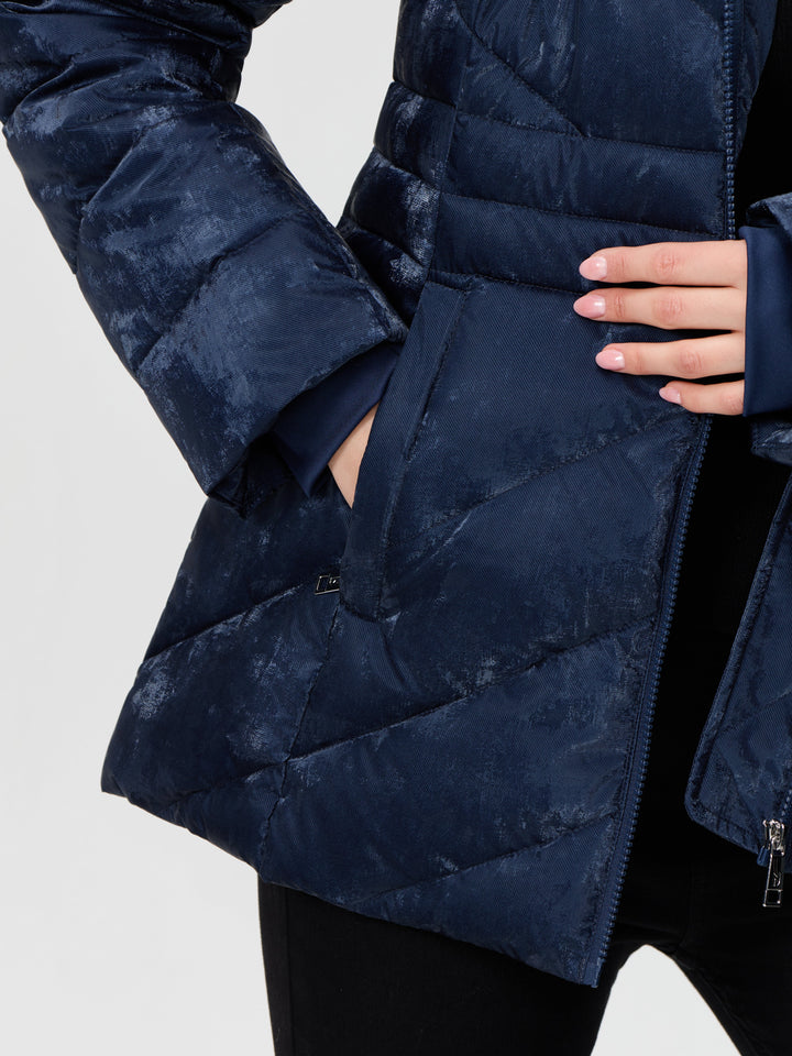 Velvet Shimmer Coat Navy