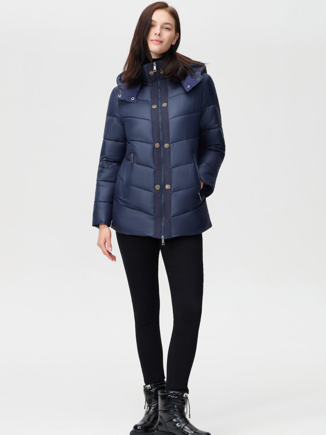 Velvet Shimmer Coat Navy