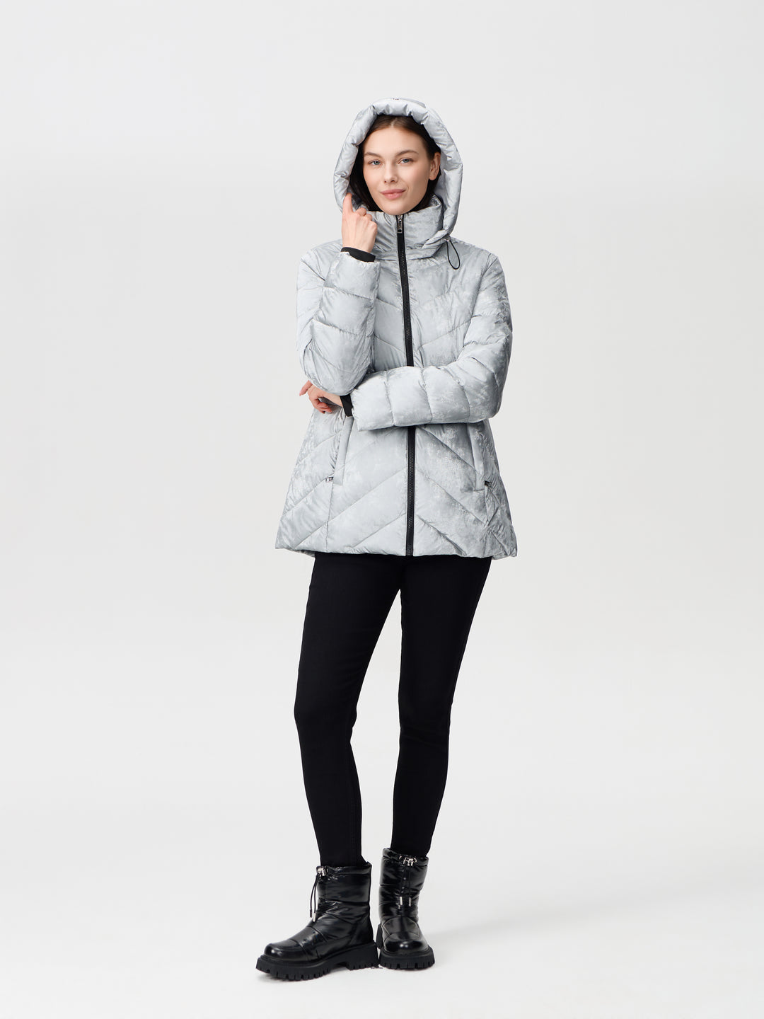 Velvet Shimmer Coat Silver