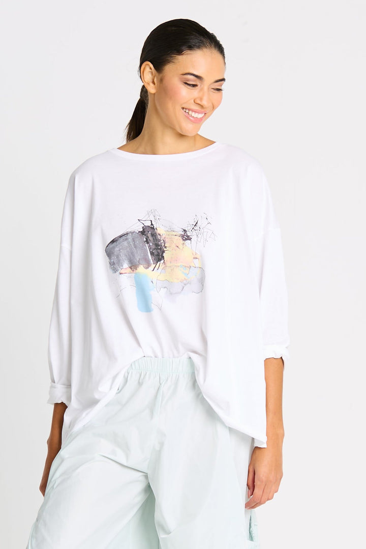 Pima Cotton Luxury Boxy Tee "Watercolor"