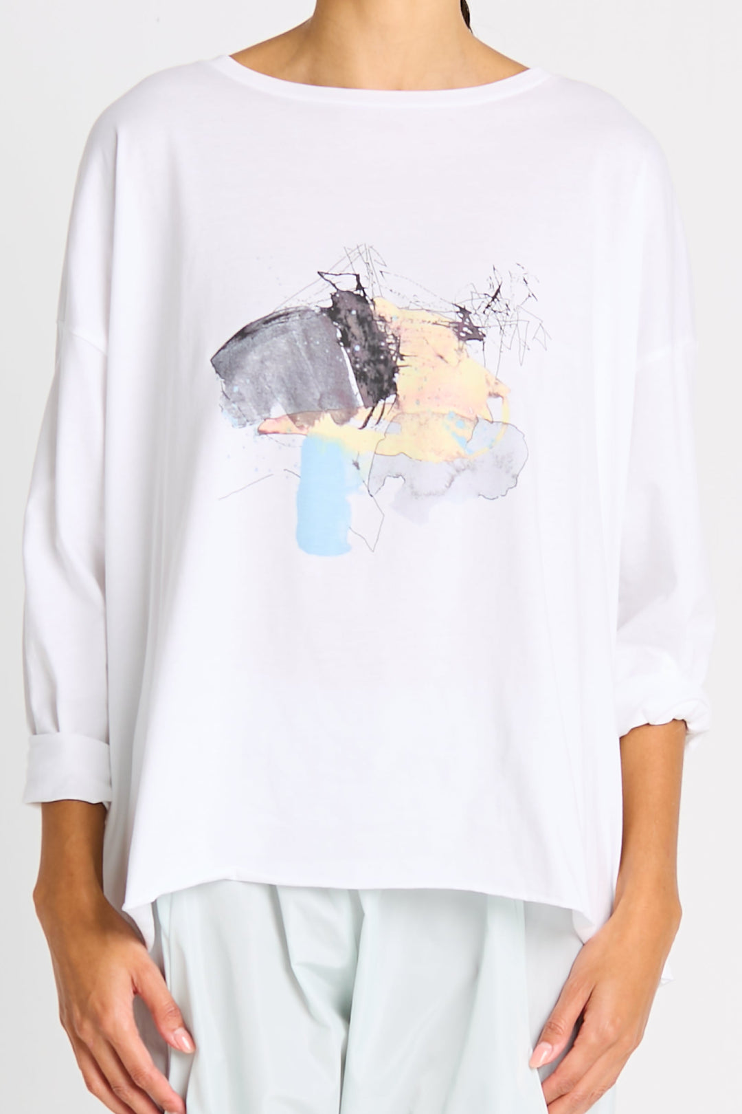 Pima Cotton Luxury Boxy Tee "Watercolor"