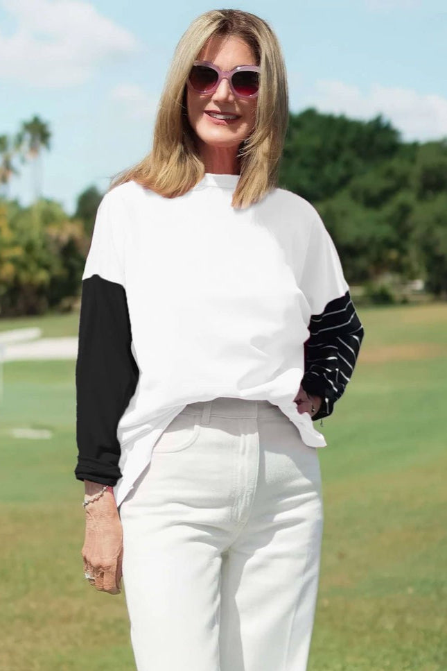 Pima Cotton Mixed Up Boxy T White