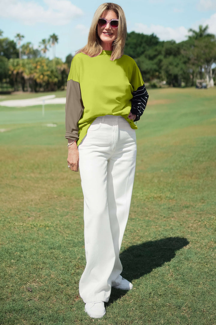 Pima Cotton Mixed Up Boxy T Guacamole