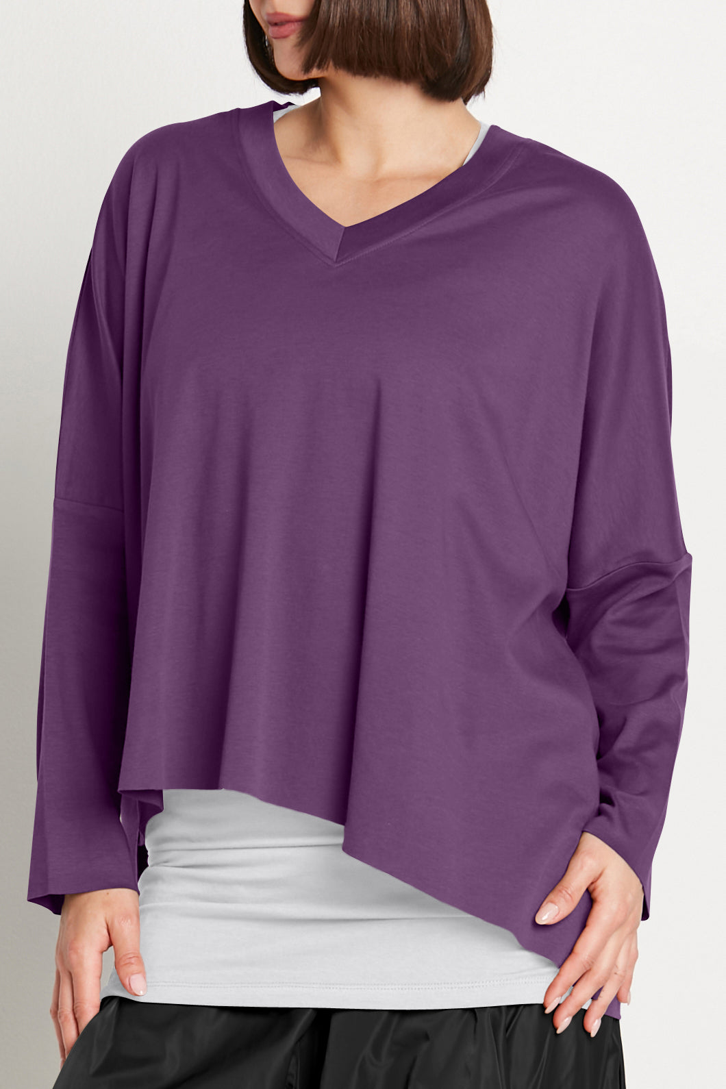 V-Neck Top Plum