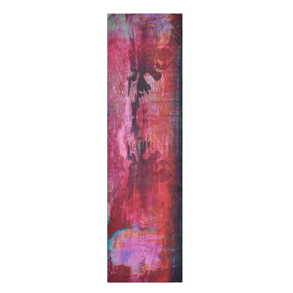 Darby Pressed Leaf Silk Scarf Fuchsia