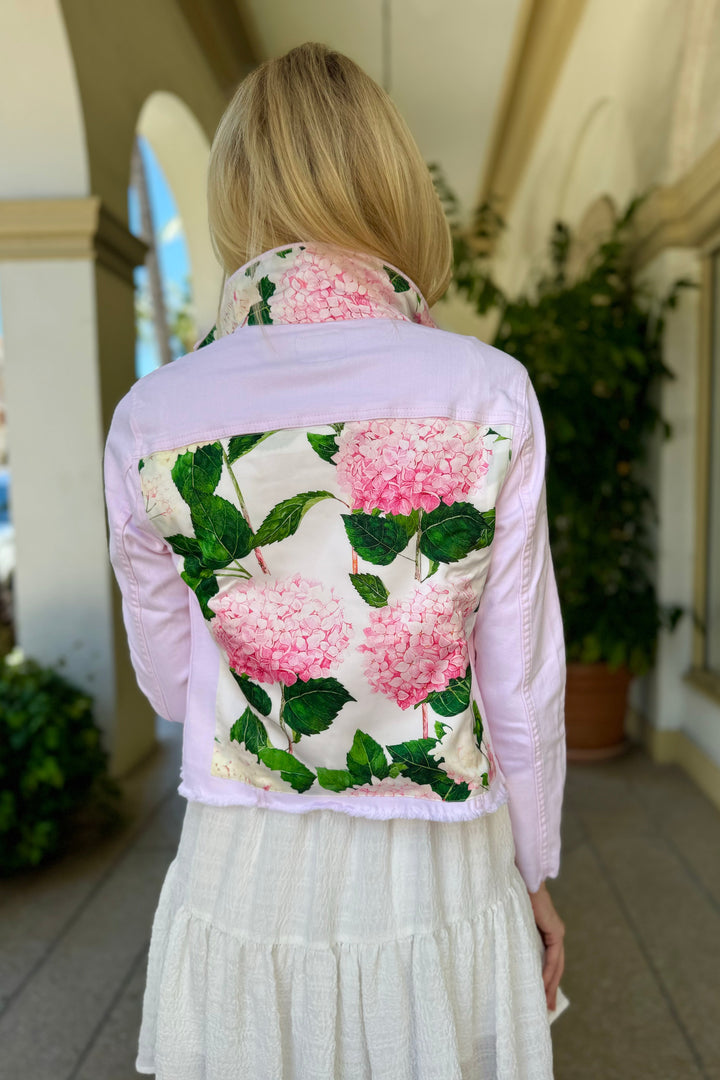 The Pink Denim Jacket / Pink Hydrangeas