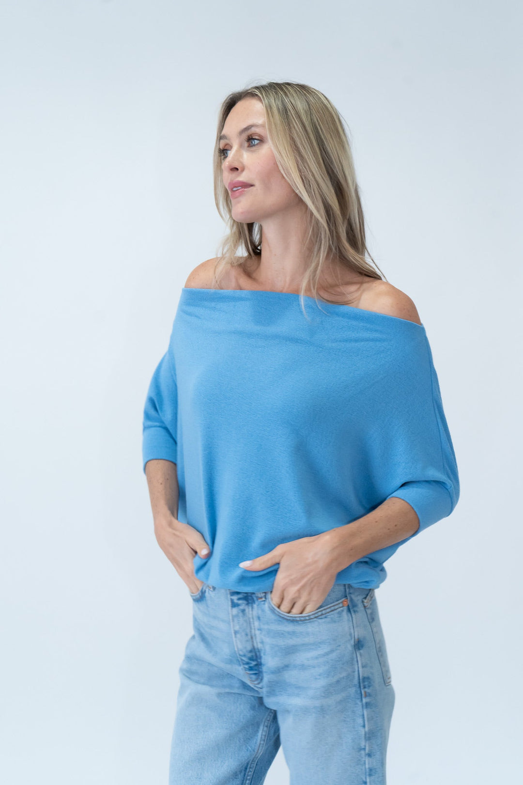 Anywhere Short Sleeve Top Crystal Blue