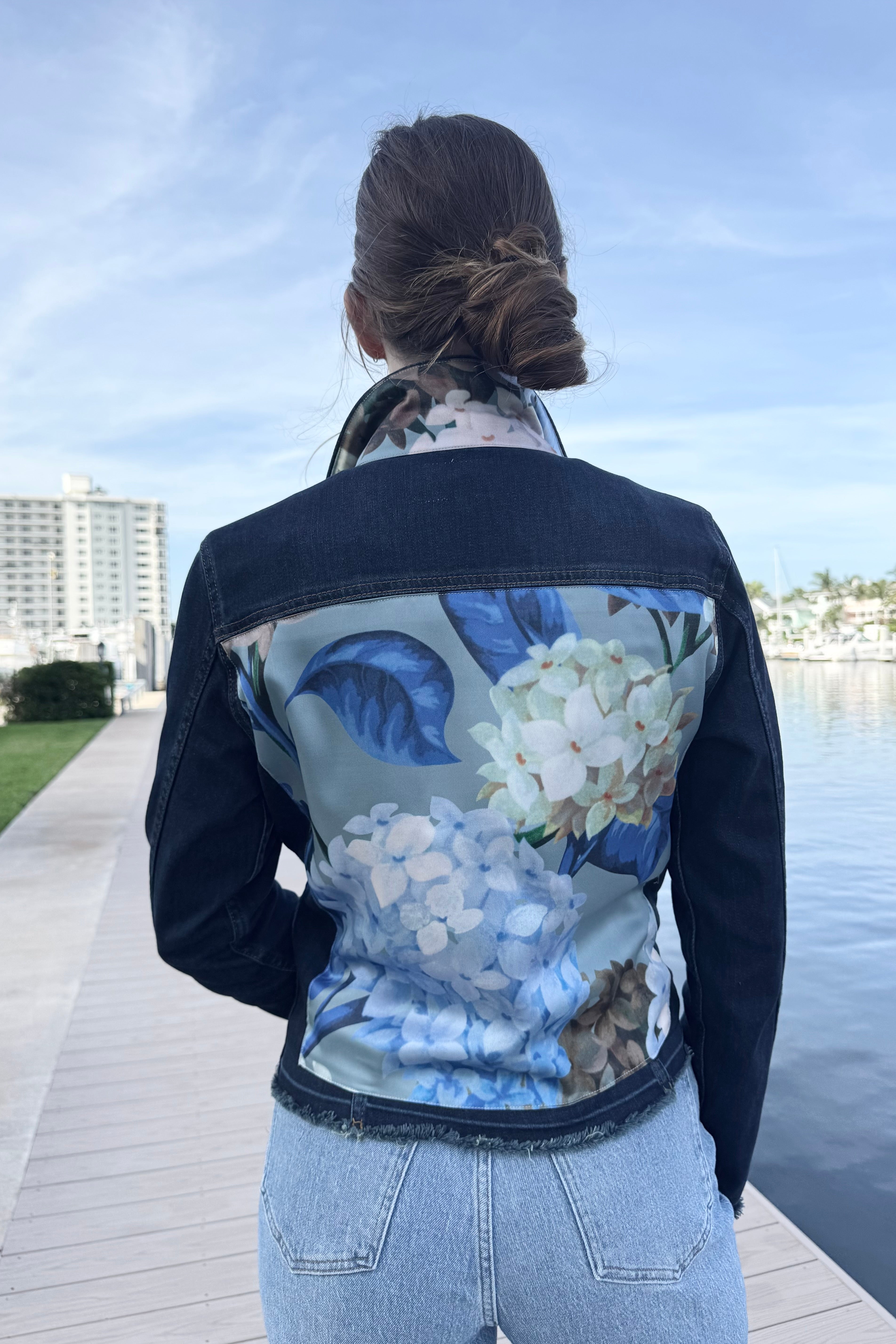 The Dark Denim Jacket / Mixed Hydrangea – Just Perfect Collection Online