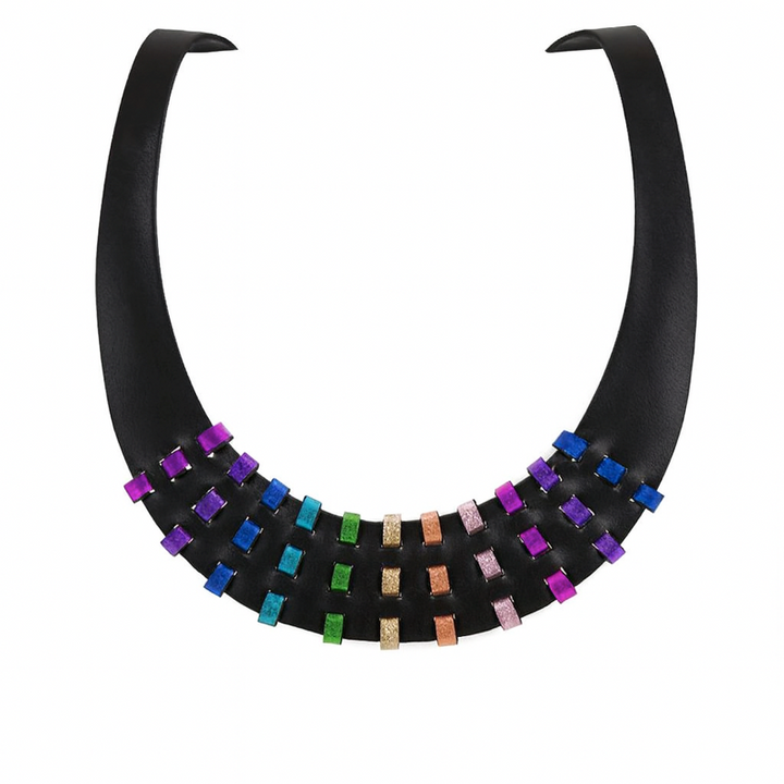 Leather Threads Necklace Multicolor