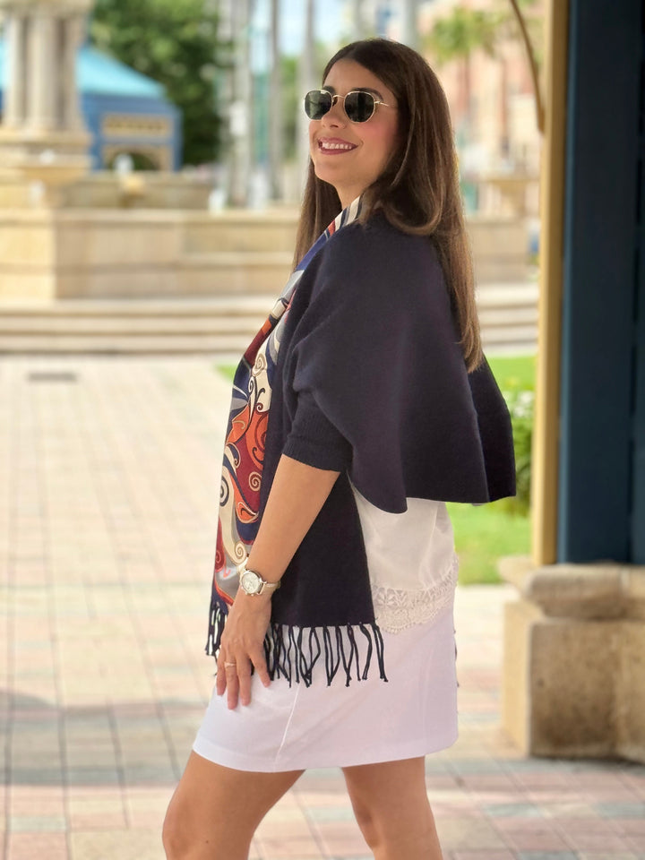 Cozy Sweater Wrap / Navy / Pucci Fall for Colors
