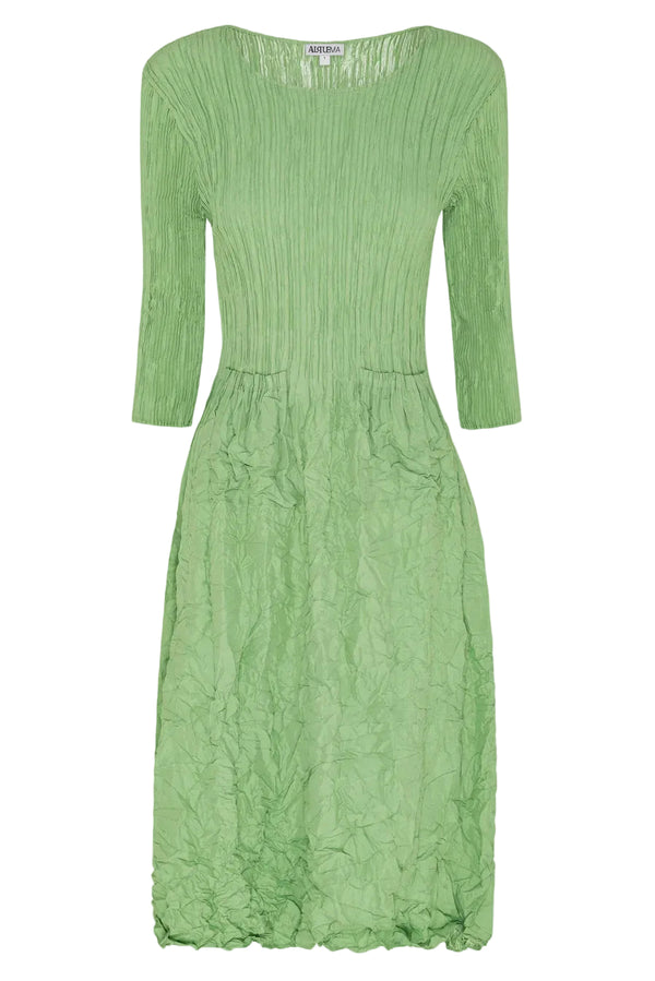 3/4 Sleeve Smash Pocket Dress Solid Pistachio