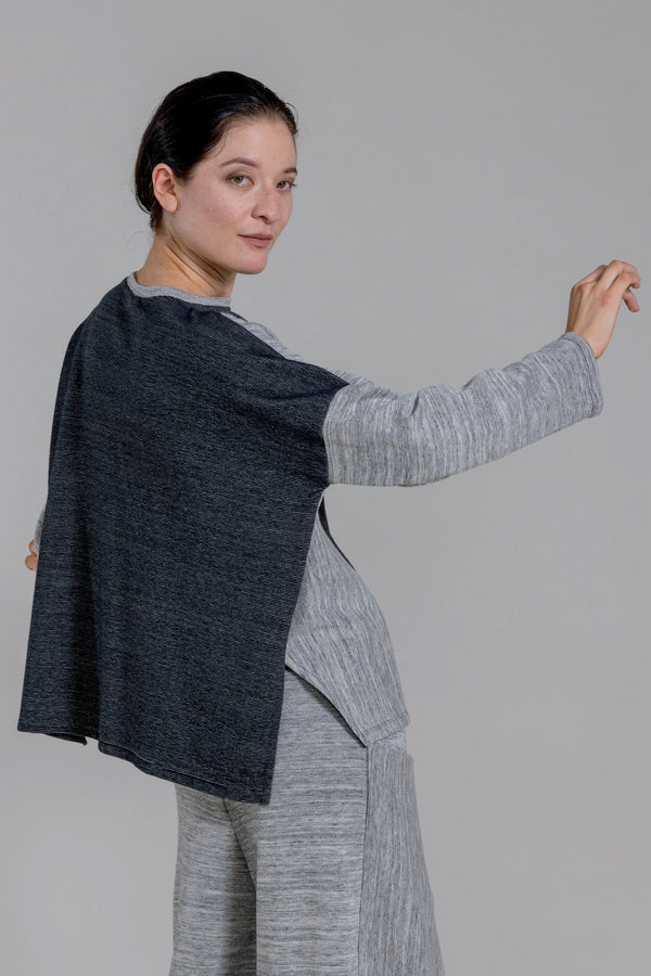 Aretha Color Block Top Black