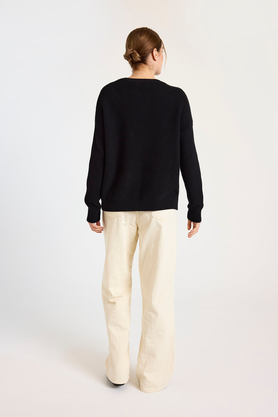 Piper Rib Detail Pocket Sweater Black