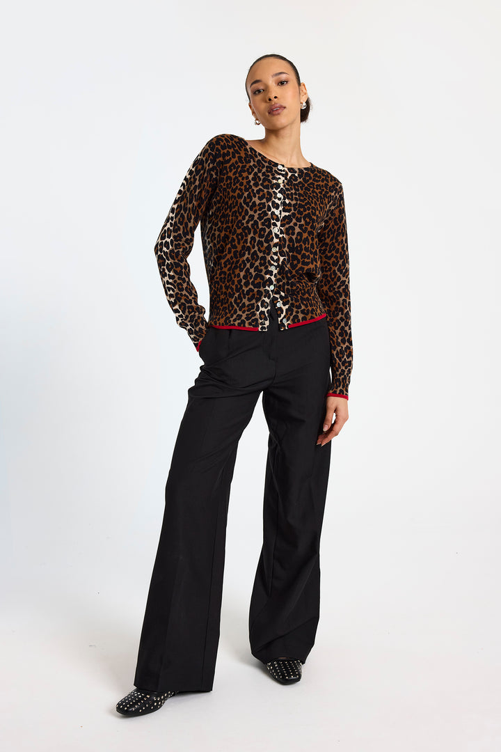 Lydia Leopard Cardigan Multi Brown