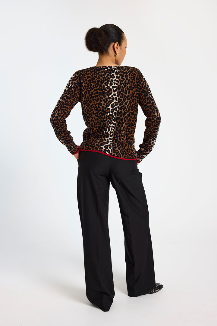 Lydia Leopard Cardigan Multi Brown