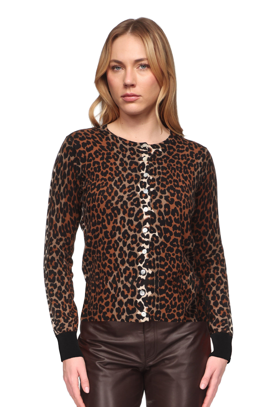 Lisa Leopard Cardigan Brown-SWEATERS-BRODIE-Just Perfect Collection