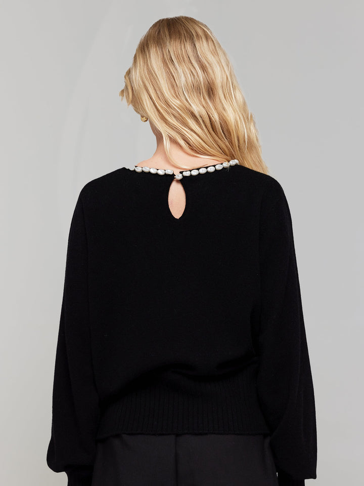 Pearl Neck Cashmere Sweater