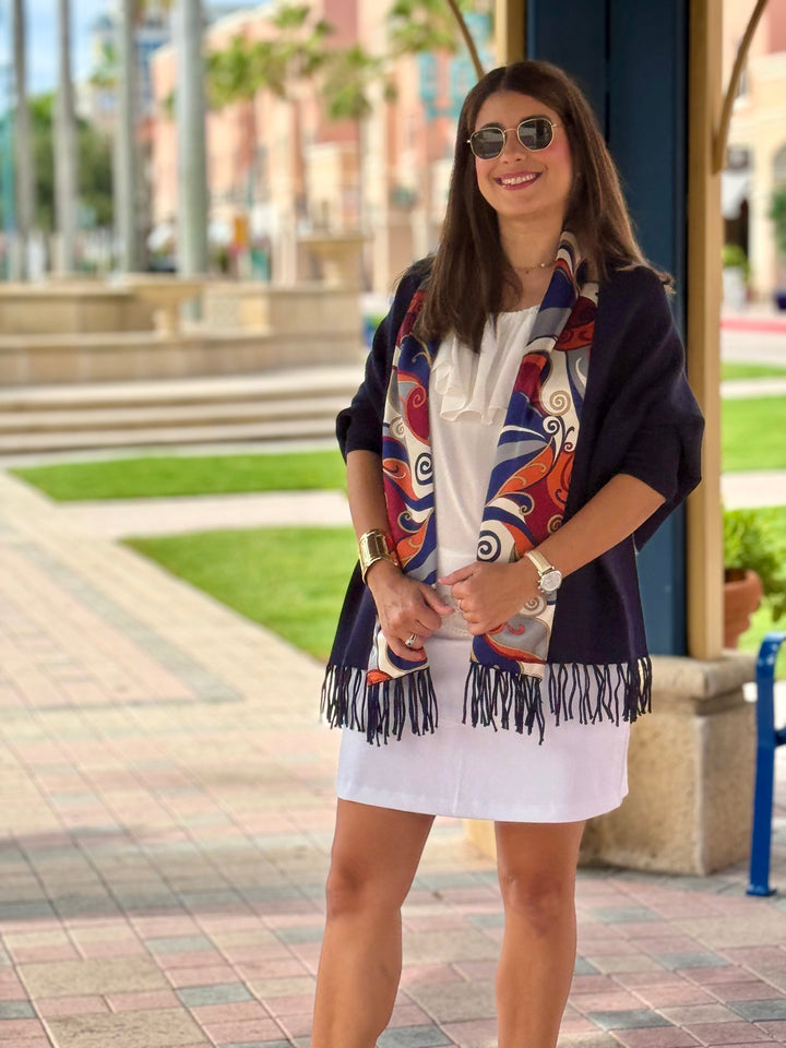 Cozy Sweater Wrap / Navy / Pucci Fall for Colors