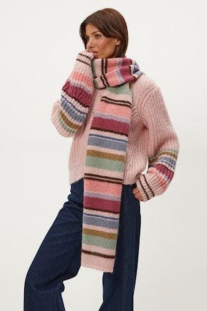 Striped Scarf in Pink