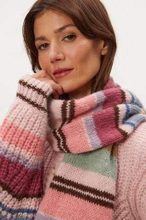 Striped Scarf in Pink