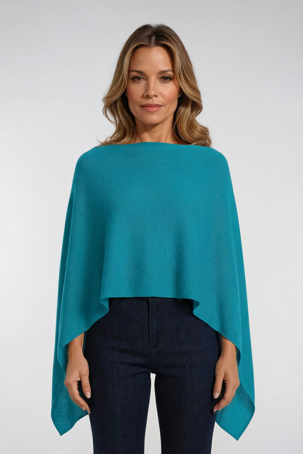 100% Cashmere Topper Retro Teal