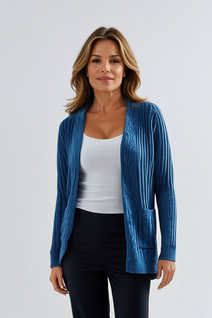 Easy Cable Detail Cardigan Sapphire