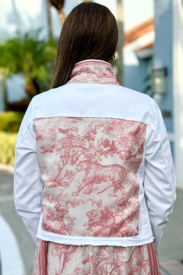 The White Denim Jacket / Pink Toile