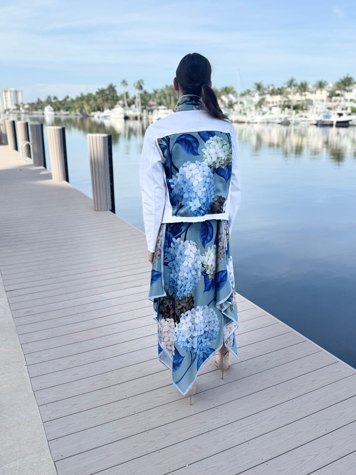 The White Denim Jacket / Mixed Hydrangea