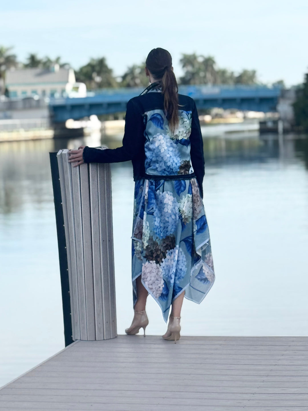 The Dark Denim Jacket / Mixed Hydrangea