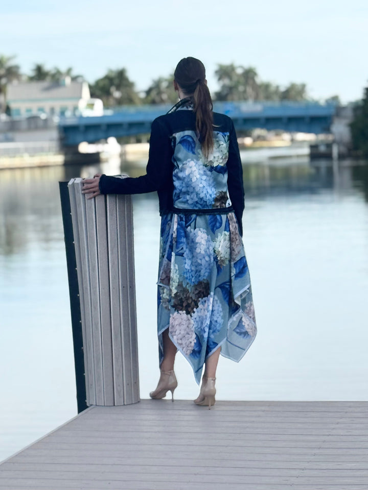 The Dark Denim Jacket / Mixed Hydrangea