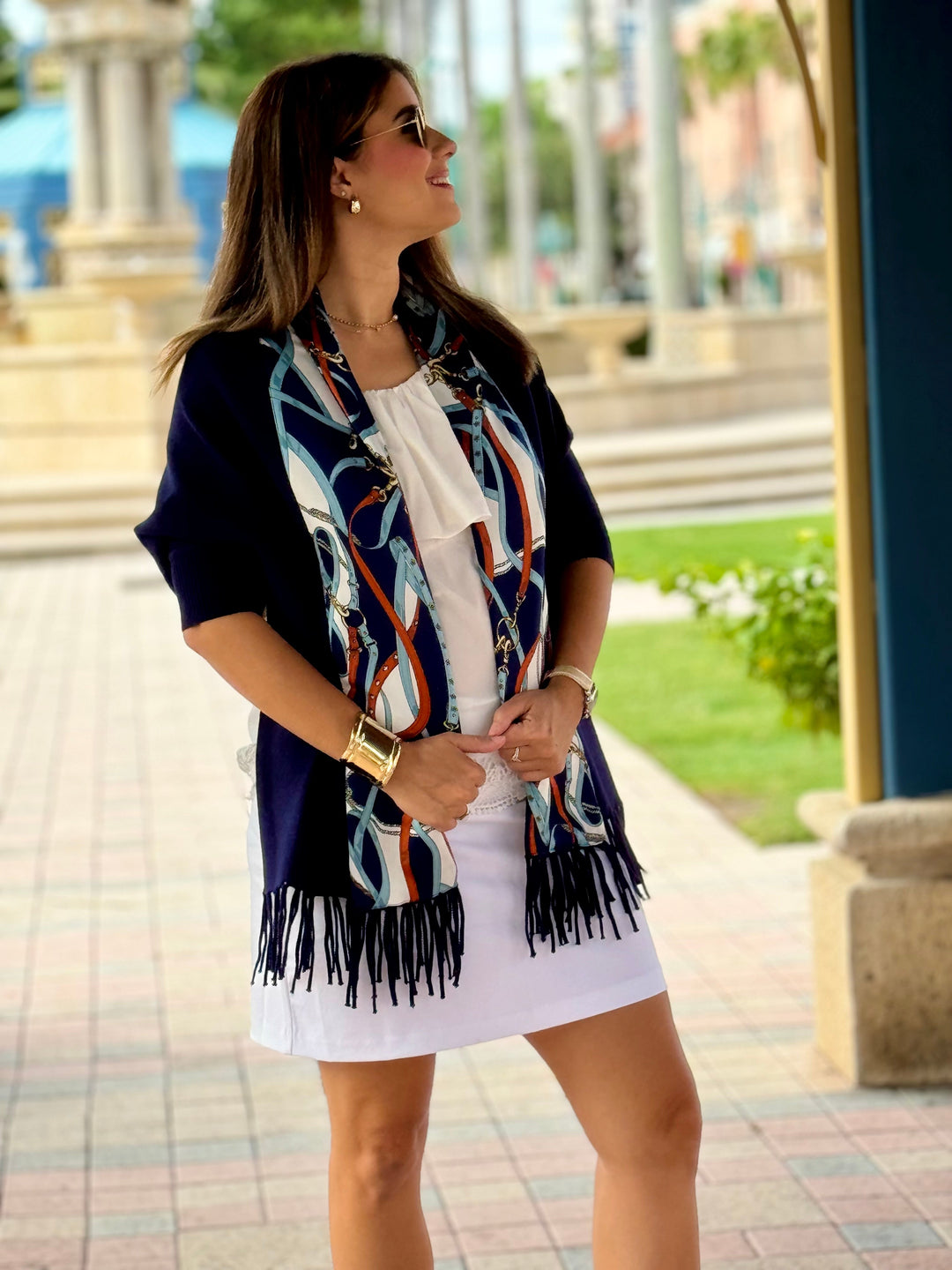 Cozy Sweater Wrap / Navy / Navy Straps