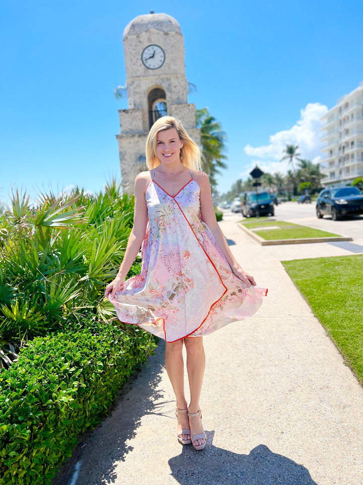 Silk Dress / Love Pink and Orange