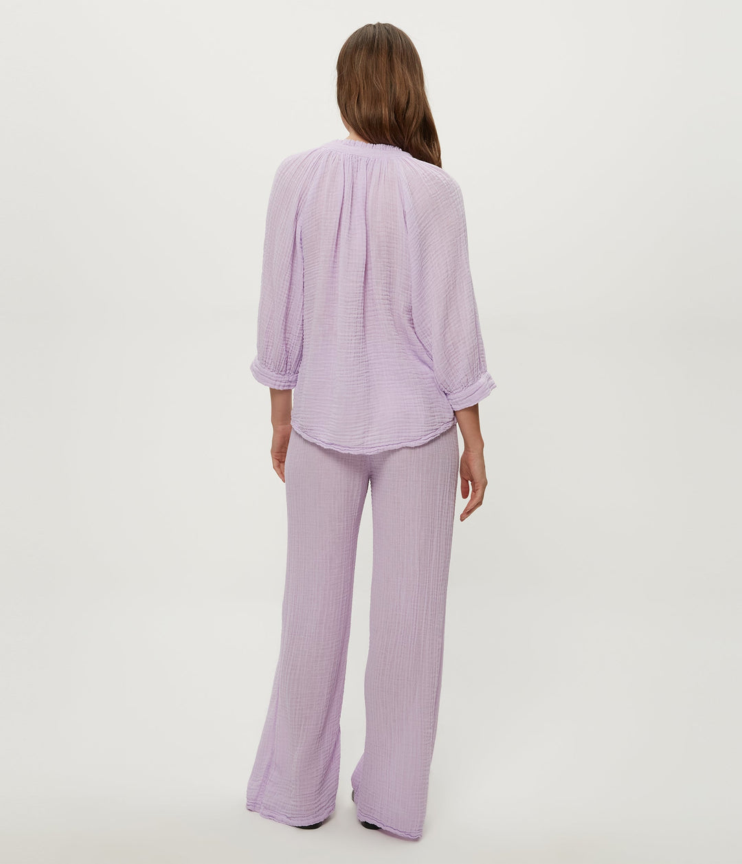 Kali Double Gauze Ruffle Neck Top Whimsy