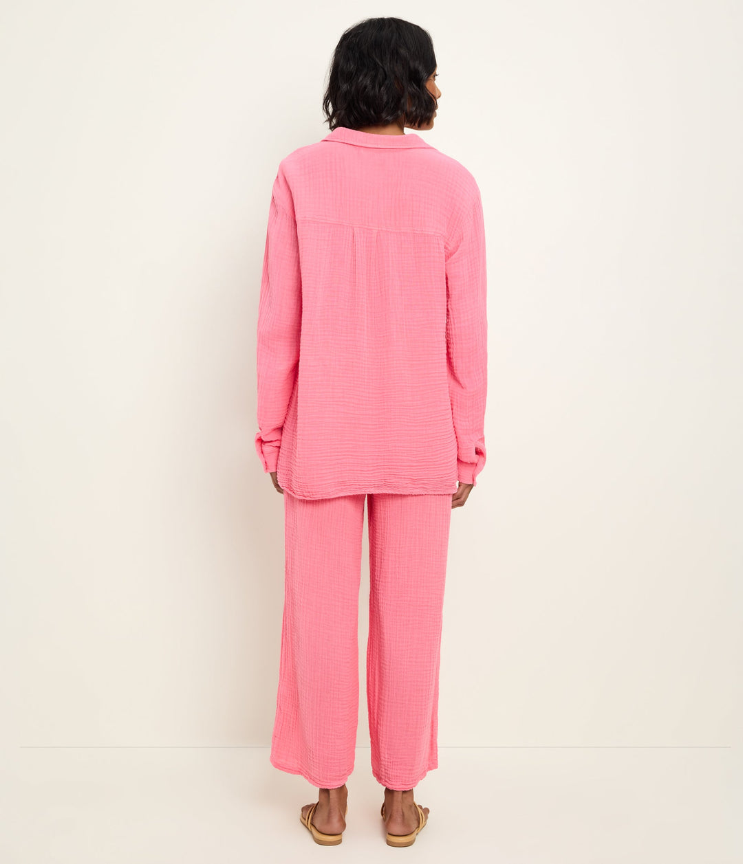 Leo Gauze Button Down Dragonfruit