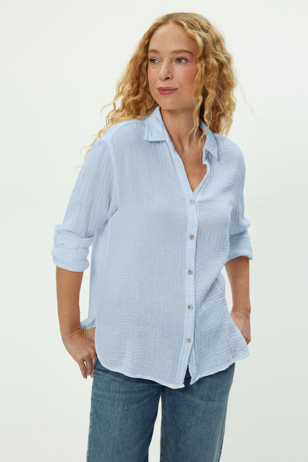 Leo Gauze Button Down Splash