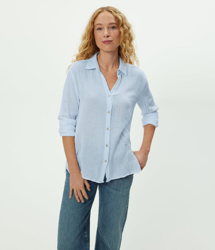 Leo Gauze Button Down Splash