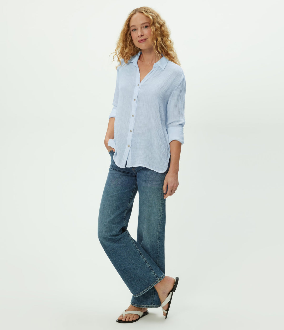 Leo Gauze Button Down Splash