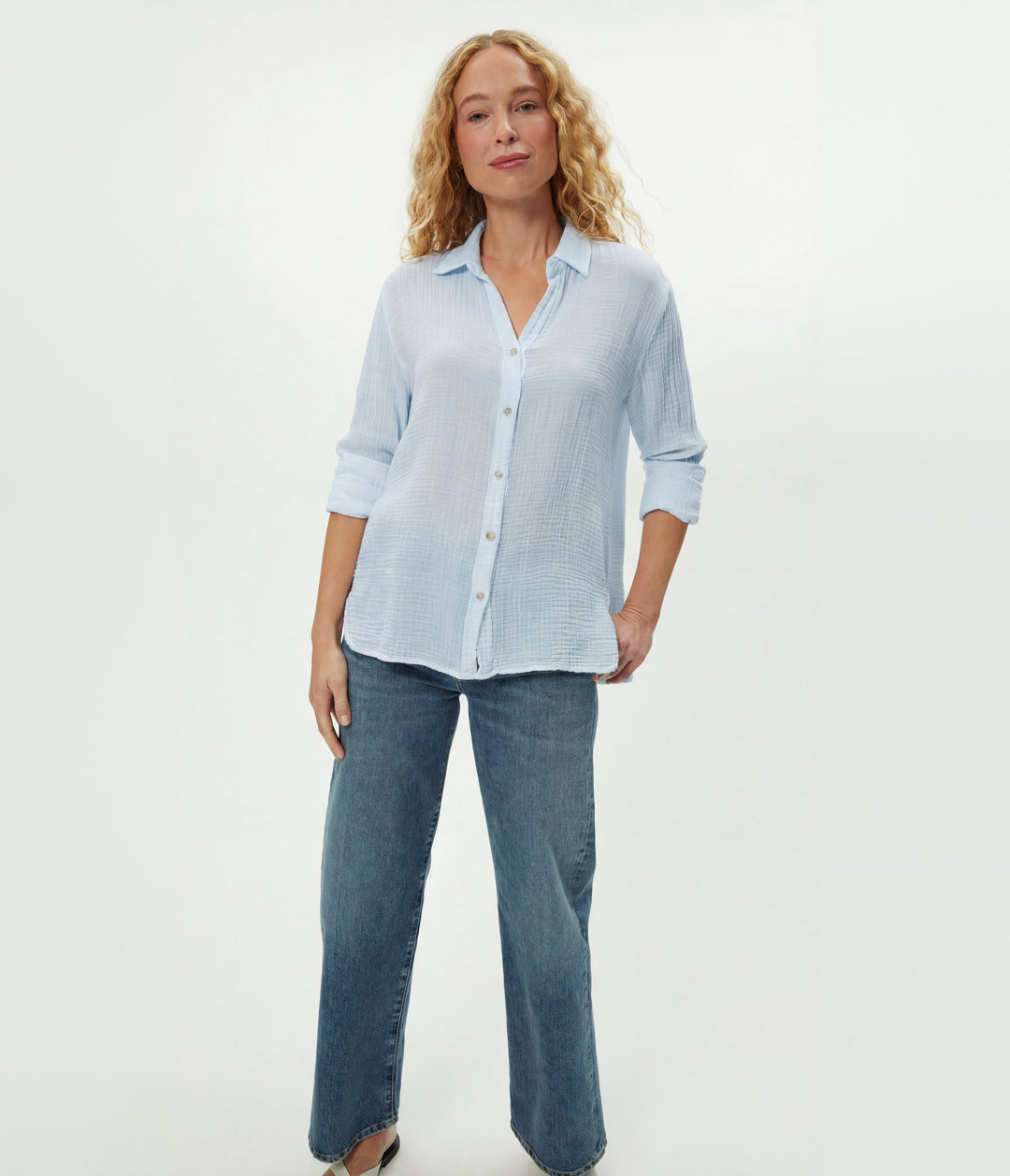 Leo Gauze Button Down Splash
