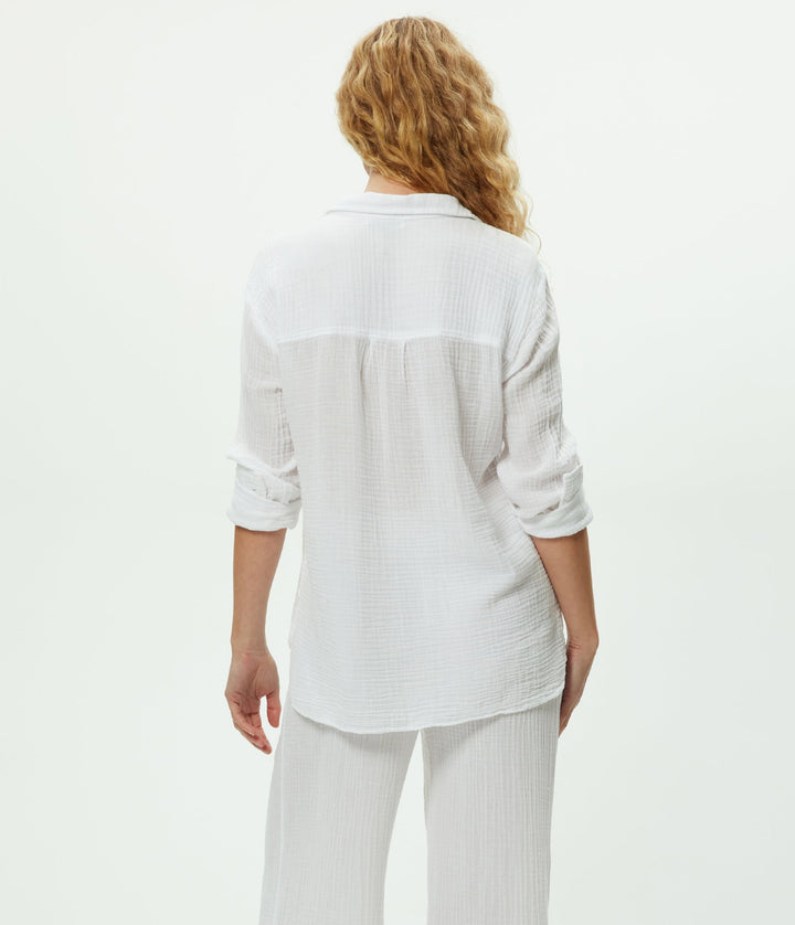 Leo Gauze Button Down White