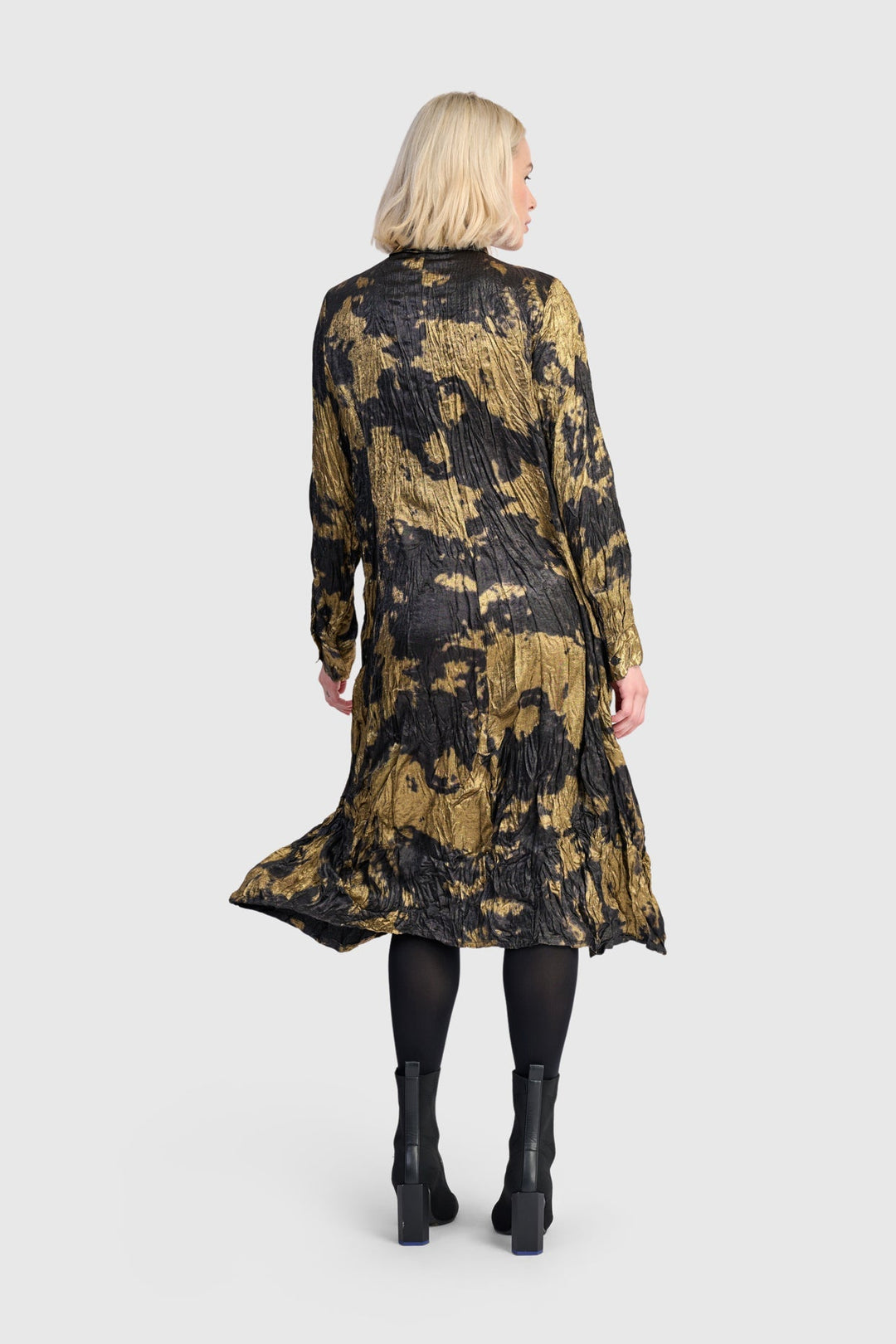 Chroma Babydoll Shirtdress, Gold