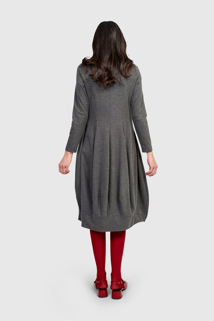 Essential Heavyweight Turtleneck Dress, Grey