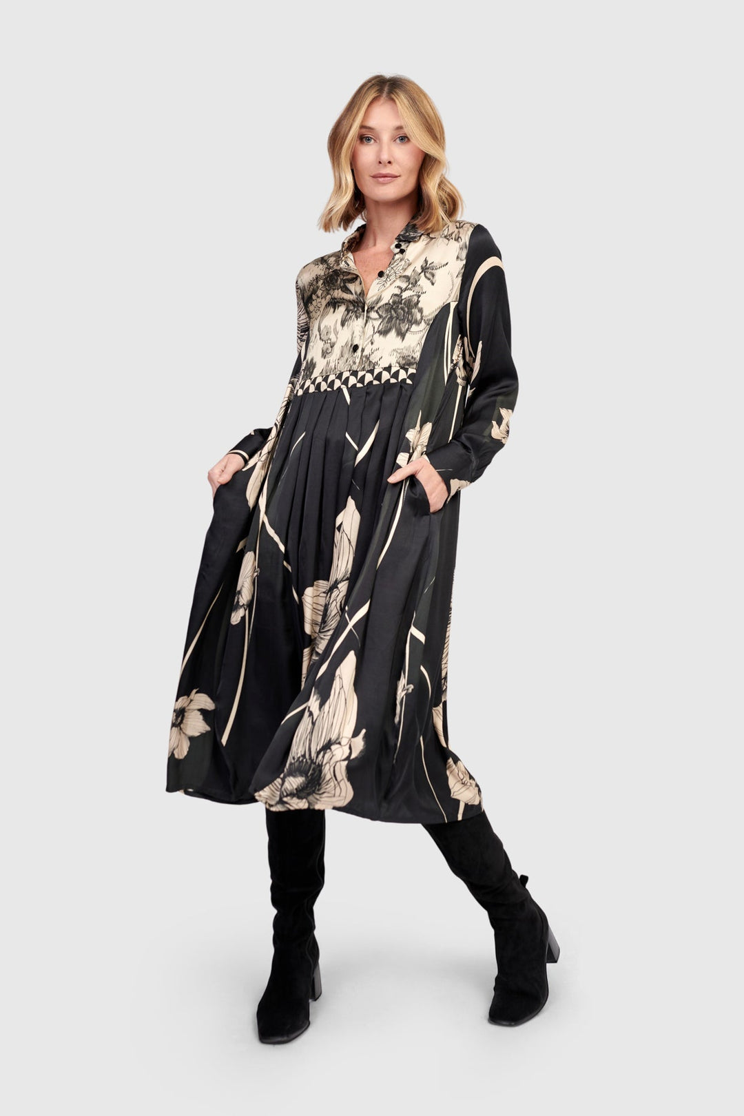 Filigree Babydoll Shirtdress, Mix