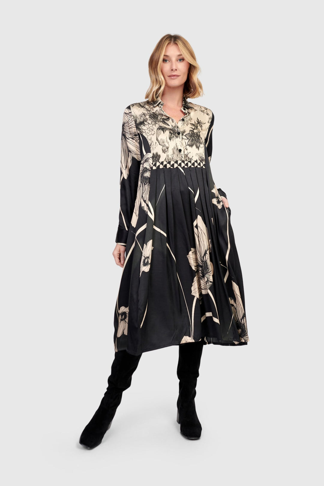 Filigree Babydoll Shirtdress, Mix