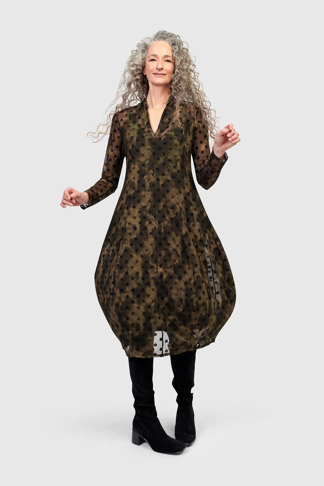 Grove Mesh Cocoon Dress, Antique