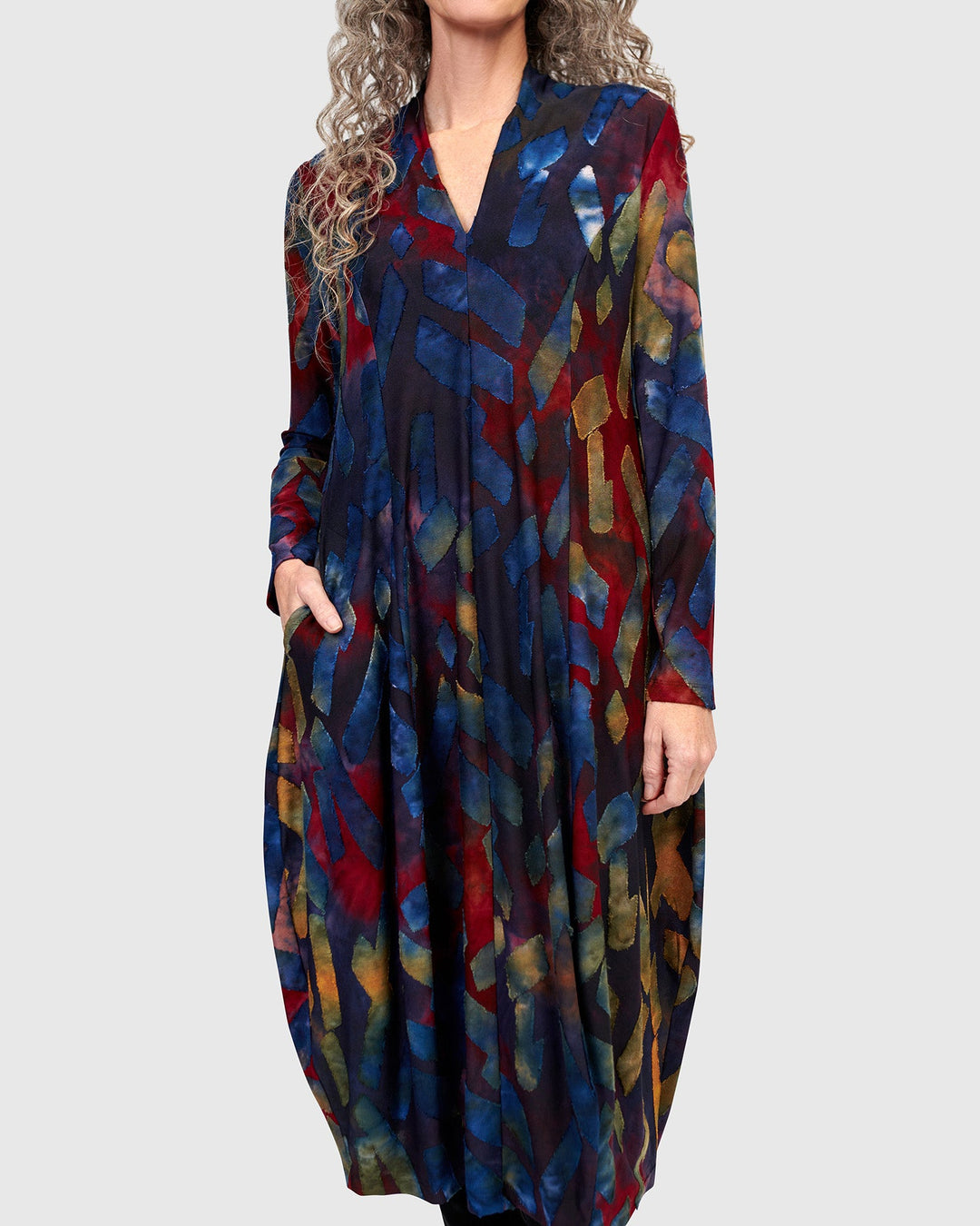 Sunburst Cocoon Dress, Abstract