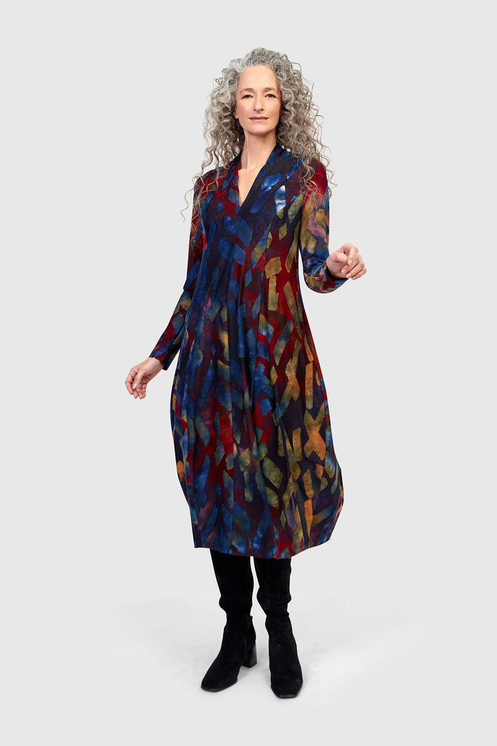 Sunburst Cocoon Dress, Abstract