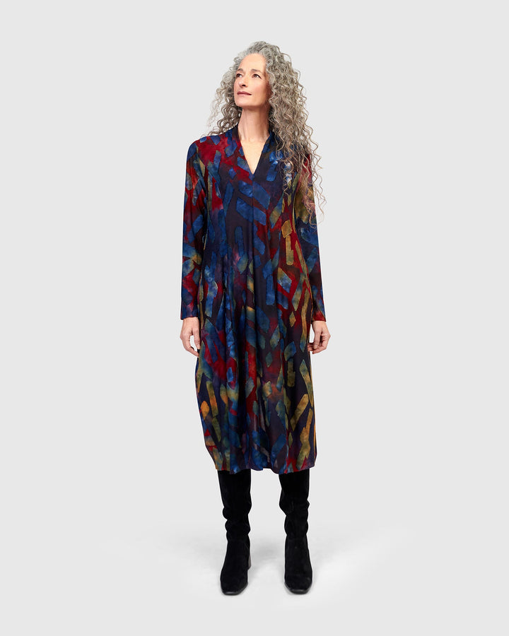 Sunburst Cocoon Dress, Abstract