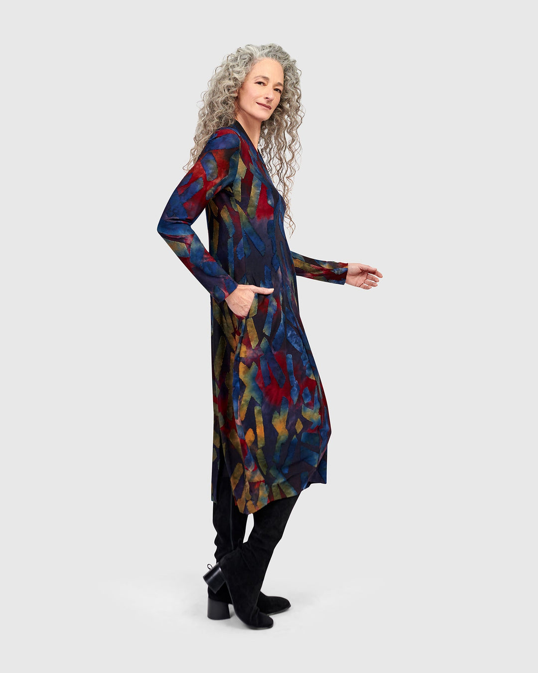 Sunburst Cocoon Dress, Abstract