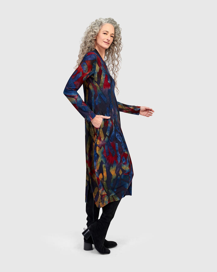 Sunburst Cocoon Dress, Abstract